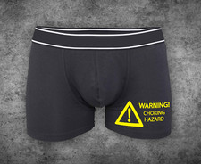 Warning Choking Hazard Mens Boxers-Novelty Joke Valentines Day Funny Underwear