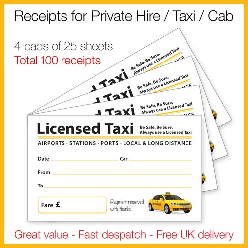 100 taxi receipts pack - receipts, 4