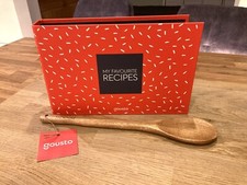Gousto Recipe Card Folder Ring binder File Plus Wooden Spoon Brand New Gusto
