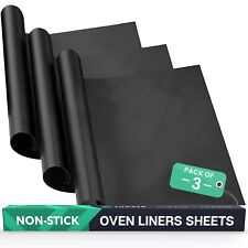 3 Pack Bottom Oven Liner Sheet - Large Heavy Duty - Reusable BBQ Grill Mat