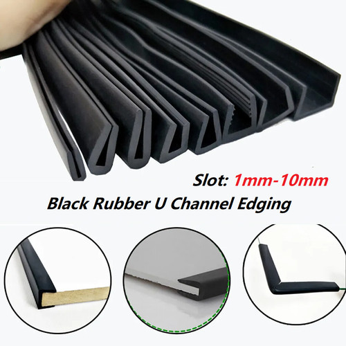 Black rubber channel - black,