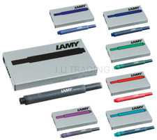 GENUINE LAMY T10 Ink Cartridge Fountain Pen Refill PACK OF 5, VARIOUS COLOURS