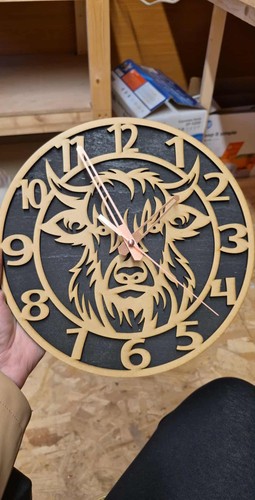 Highland cow clock home decor - clock,
