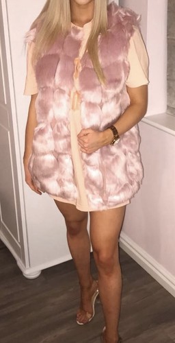 Pink faux fur gilet - pink, 8