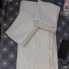 Used Wong Bedding Double Cream Beige Duvet Cover 2x Pillowcases Pillow Cases 