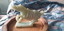 Stunning Vintage Real Jade Hand Carved Rearing Jumping Green Horse 11cm 