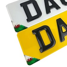 2x Wales Welsh Rustic Flag Car