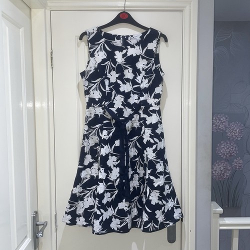 Bhs navy blue white linen - blue,