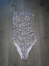M&S MARKS & SPENCER LILAC MIX MAGIC SHAPING BANDEAU SWIMMING COSTUME UK SIZE 10