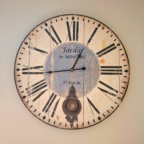 Analogue pendulum wall clock - ,
