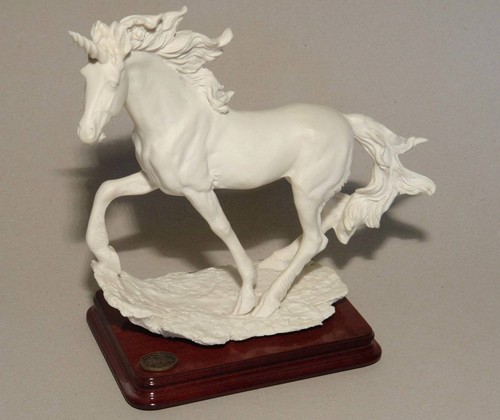 White unicorn sculpture - white,