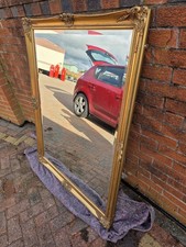 Ornate gold coloured Large  Vintage Swept French Wall Mirror 35" x 25"