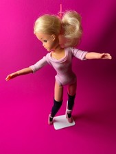 Sindy active ballerina thick lashes blonde hair 12" ballet doll + stand clothes