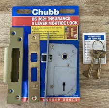 CHUBB 3K74 (67mm) 5 Lever Mortice Sash Lock (BS3621) Brass - New (Ex-stock)