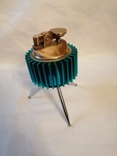 Vintage Turquoise Lucite UFO Sputnik Cigarette Table Lighter Retro (UNTESTED)