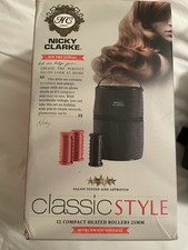 Nicky Clarke 12 Classic Travel Style Compact Heated Rollers Hair Curlers Boxed
