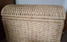 ottoman storage / blanket box - wicker- domed lid