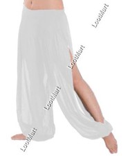 Belly Dance White 1 Slit Harem