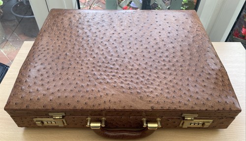 Ostrich skin leather 1980s - ostrich,