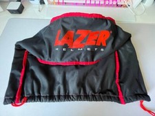 Motorcycle Helmet Bag - LAZER - Cloth Drawstring Bag - Black & Red - EXC COND