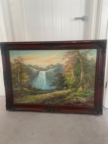 Large waterfall scenery - waterfall,