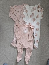 Next Baby Bundle Of 3 Sleepsuits.  All Zipped With Feet 12-18 Months