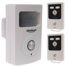 Wireless Shed & Garage PIR Battery Alarm - Built in Siren & 2 x Remote Controls
