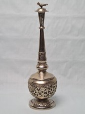 vintage Middle Eastern white metal rose water sprinkler