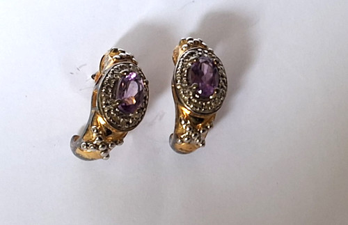 Silver gilt amethyst earrings