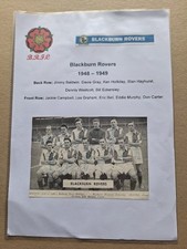 BLACKBURN ROVERS 1948-49 FULLY