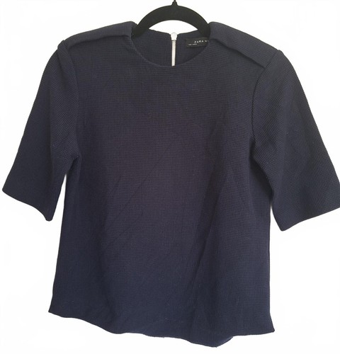Zara woman navy blue textured - woman,
