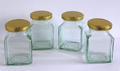 Square glass jars - 4, &