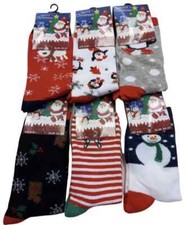3,6,12 Pairs Socks Santa
