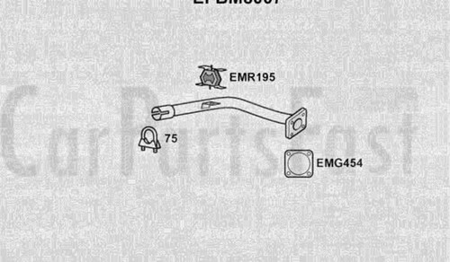 Efbm8007 exhaust front - front, pipe
