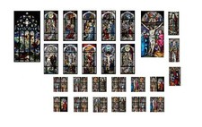 Metcalfe N Scale Church - Stained Glass Windows