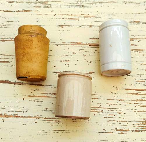 Vintage pottery preserve - 3x,