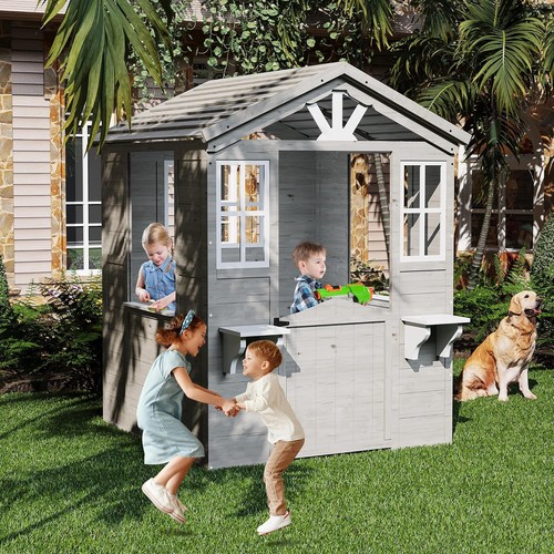 Cedar wooden kids playhouse - cedar,