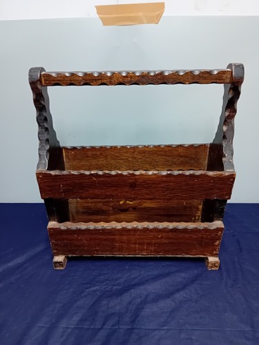Vintage wooden magazine rack - vintage,