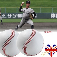 2PCS Baseball 9 Inch Baseballs Training Rounders Standard Sports Practice UK