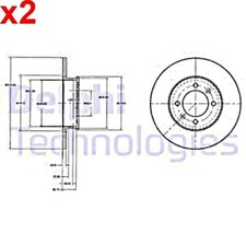 2X Brake Disc DELPHI Fits MG