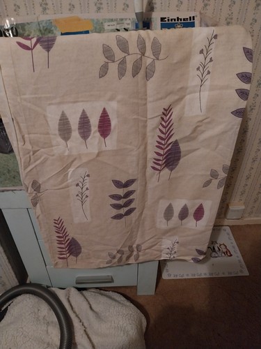 Cream purple leaf - purple, pattern