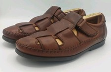 Clarks Un Gala Mens Brown Leather Sandals Size 8.5G Fisherman Unstructured VGC