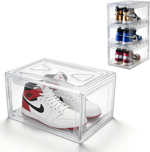 Clear shoe boxes stackable - clear,