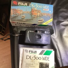 Fuji DL-500 Mini Wide Date 35mm Film Point and Shoot Camera Boxed UNTESTED