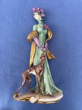 Giuseppe Cappe Capodimonte Lady & Dog Figurine 1959 - Ultra rare stunning detail