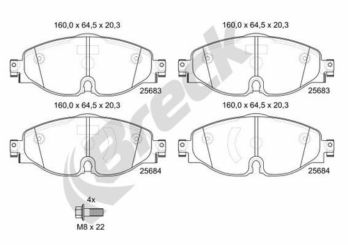 Brake pads breck - breck, 25683