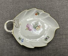 Royal Copenhagen Saxon Flower vintage Leaf Dish 7.25"Denmark 493/1597