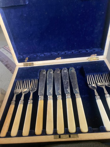 Antique victorian fish set - victorian,