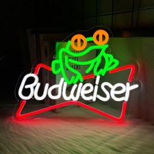 Budweiser Beer Frog Neon Led