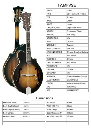 Mandolin tanglewood model - mandolin, tanglewood,